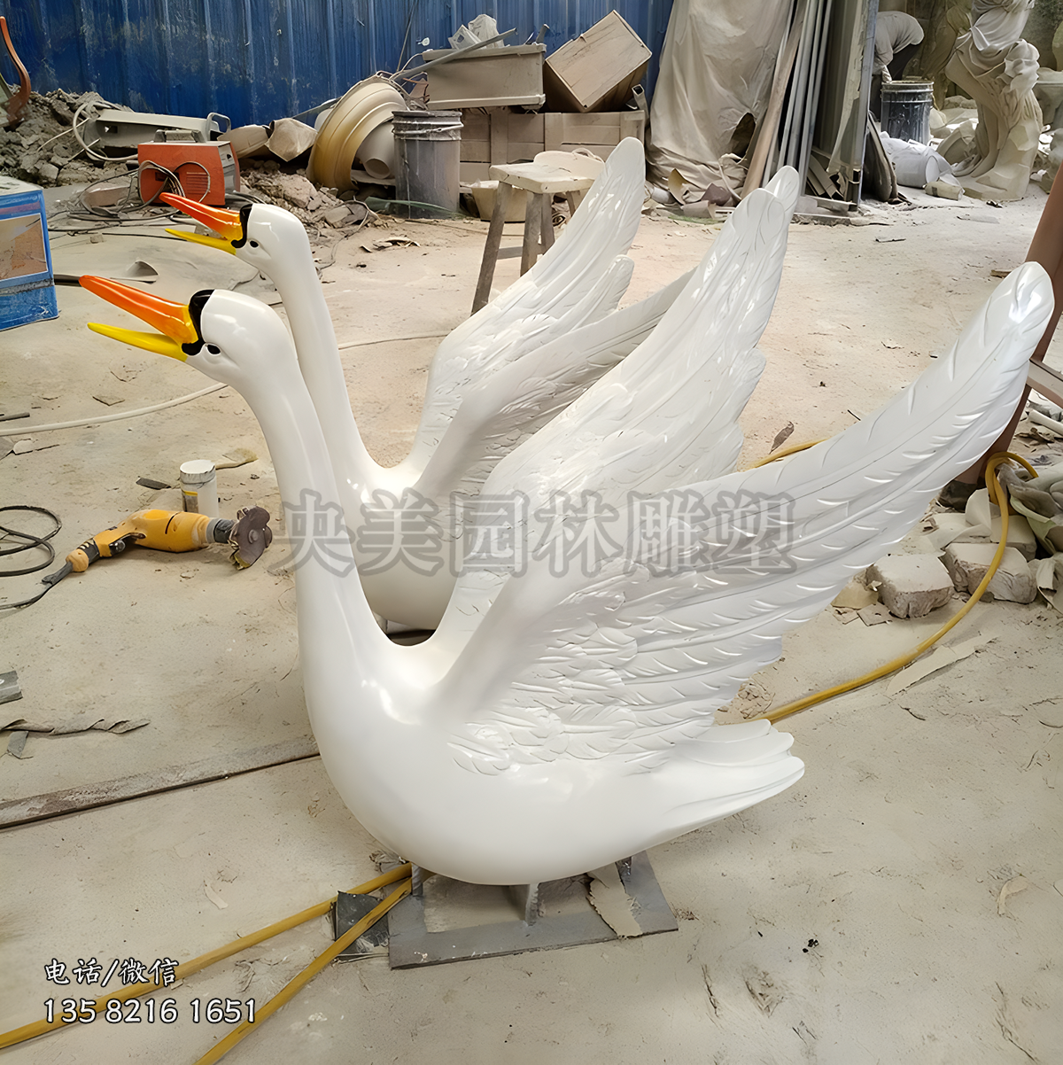 玻璃鋼仿真鵝雕塑