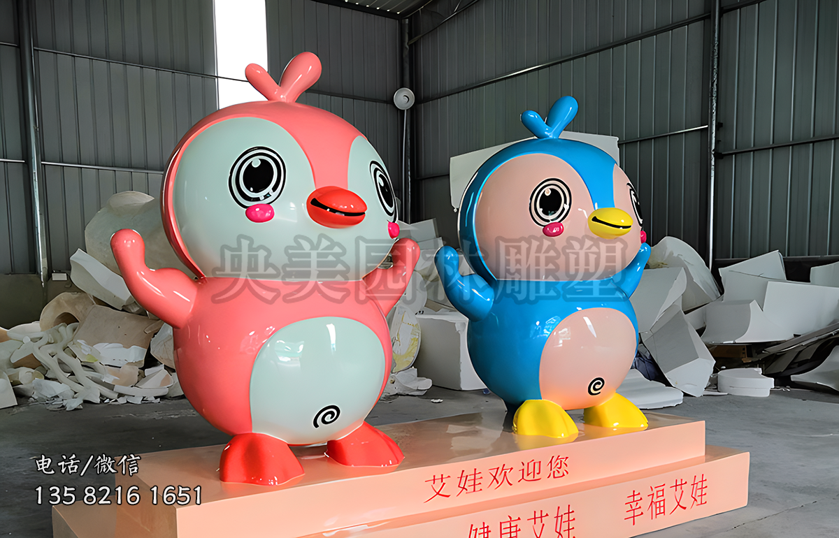 卡通小鳥玻璃鋼公仔雕塑