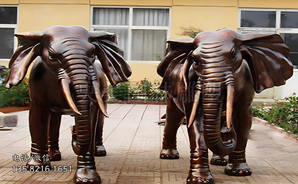 仿真動物景觀大象銅雕塑