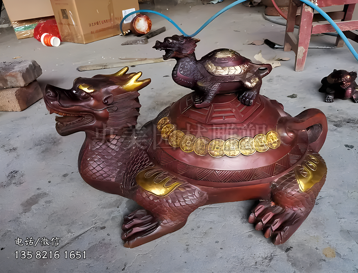 招財風(fēng)水龍龜銅雕塑