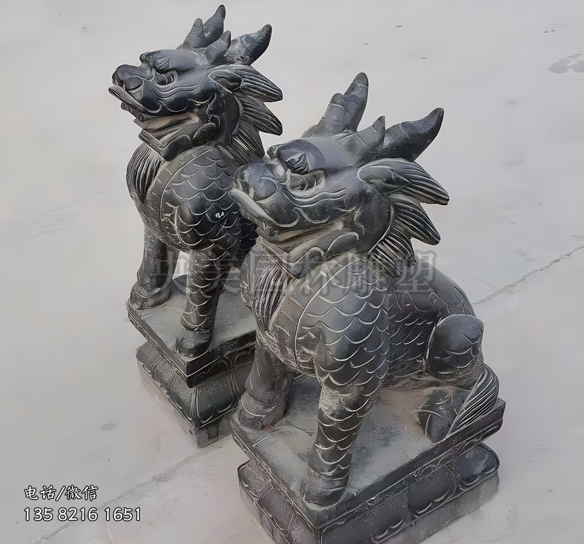 青石仿古麒麟石雕