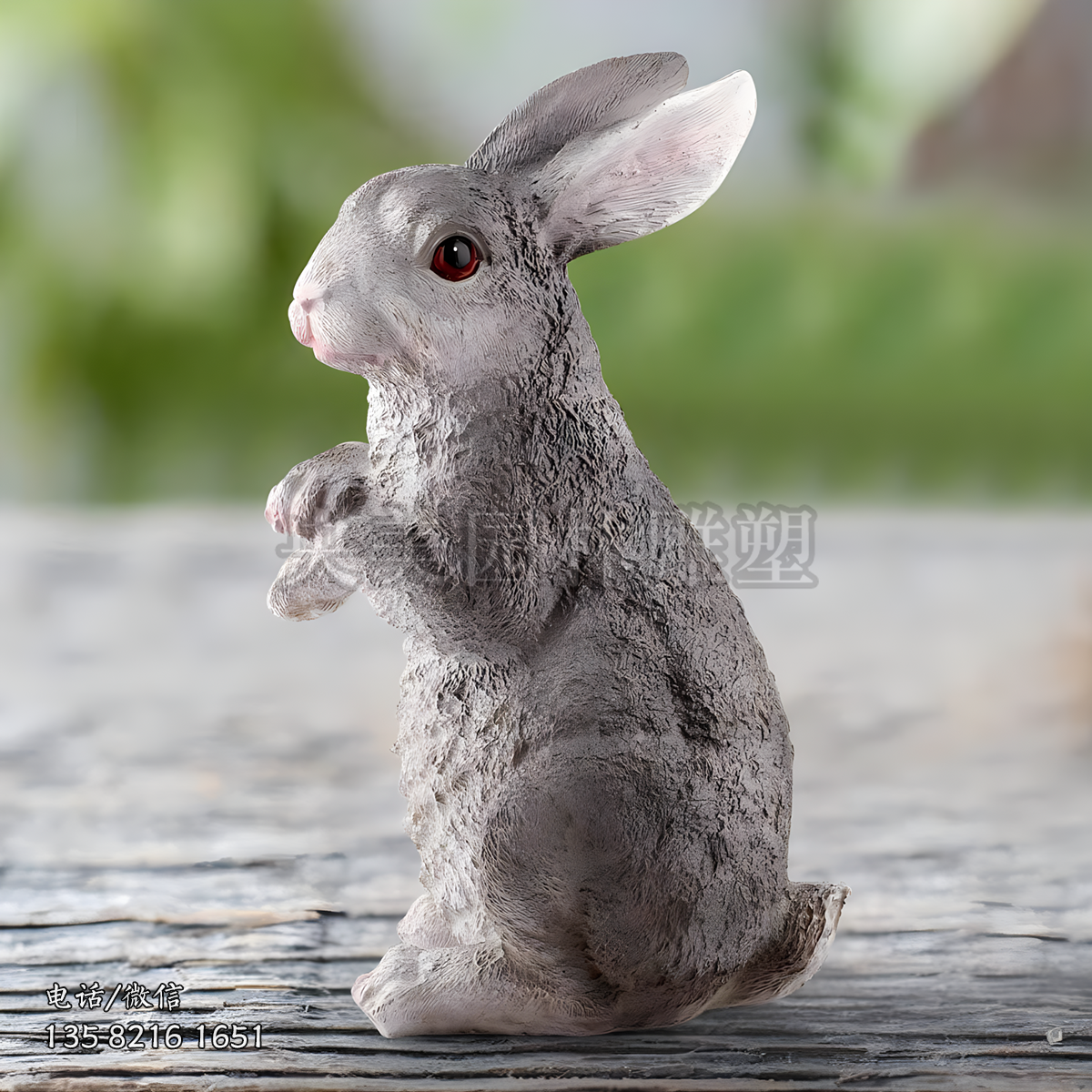 灰色玻璃鋼仿真兔子雕塑
