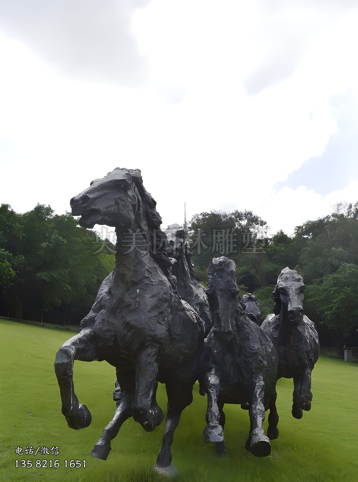 鑄銅寫意馬群景觀動(dòng)物雕塑