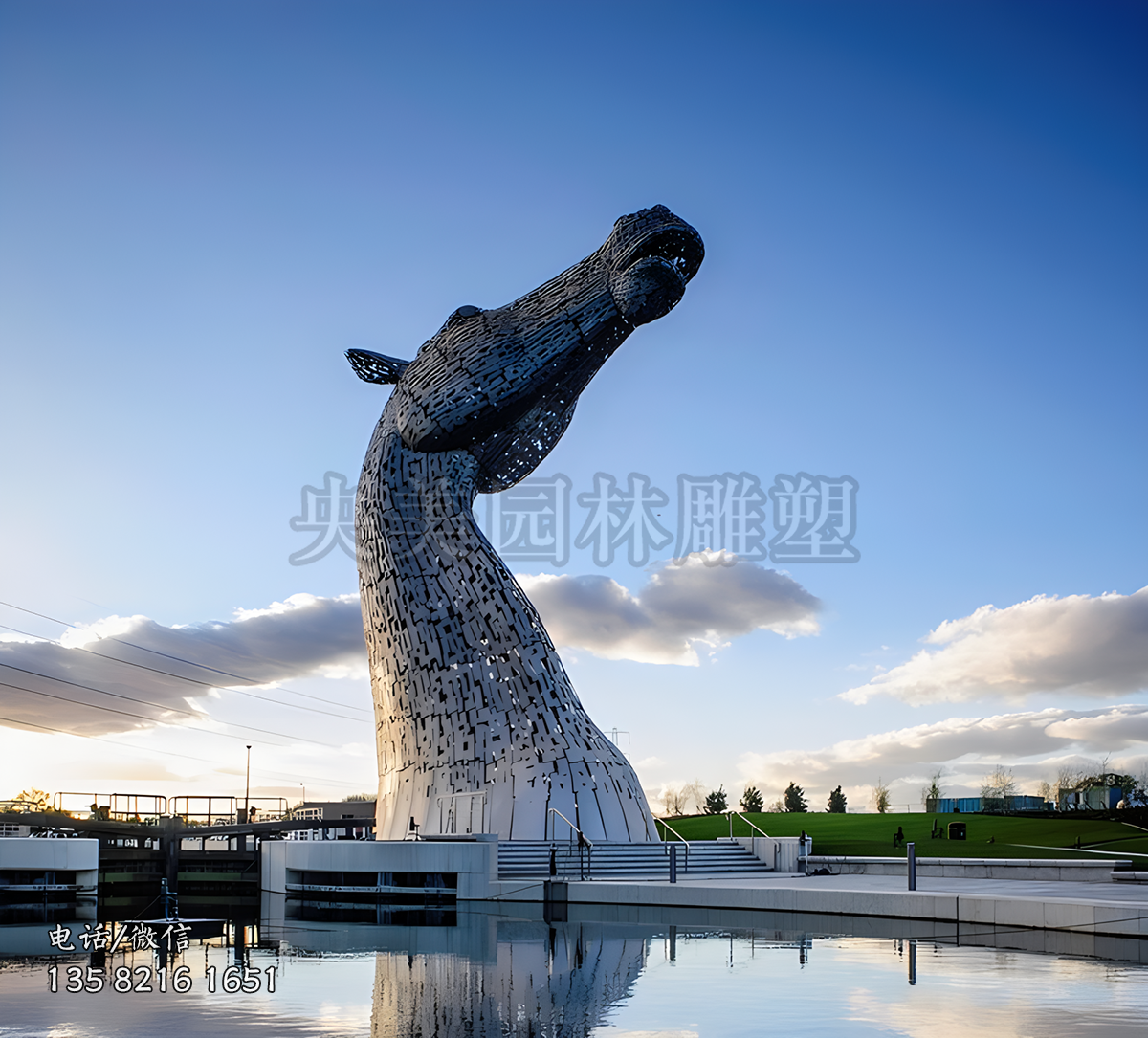 不銹鋼鏤空網(wǎng)格創(chuàng)意馬雕塑