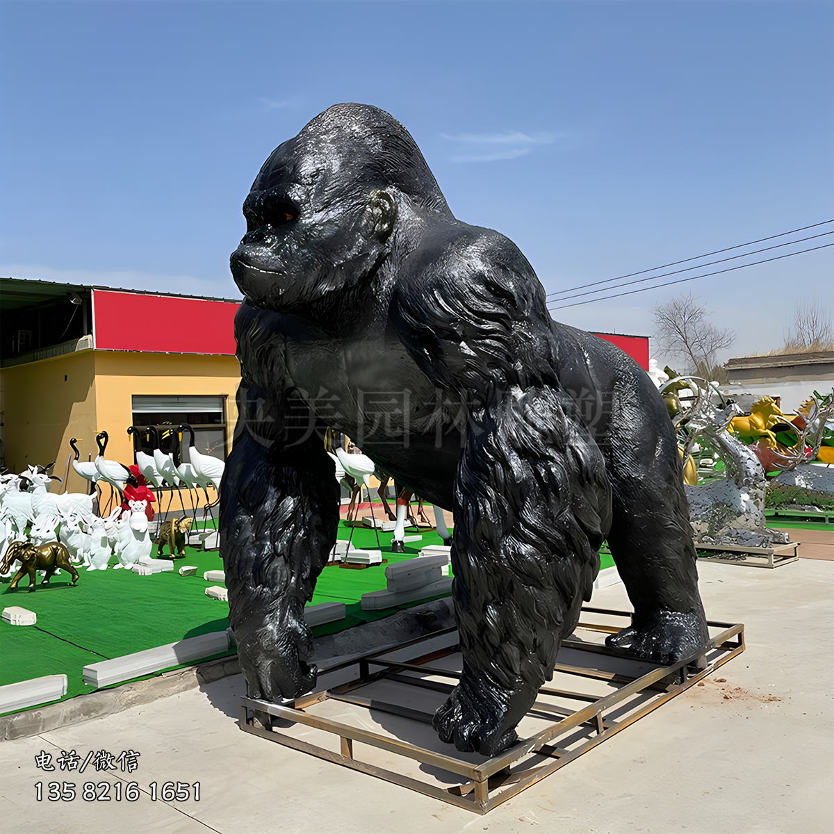 游樂園玻璃鋼大型仿真動(dòng)物猩猩雕塑