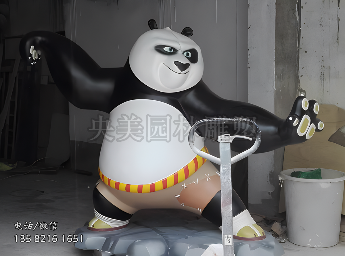 功夫熊貓動漫人物阿寶雕塑