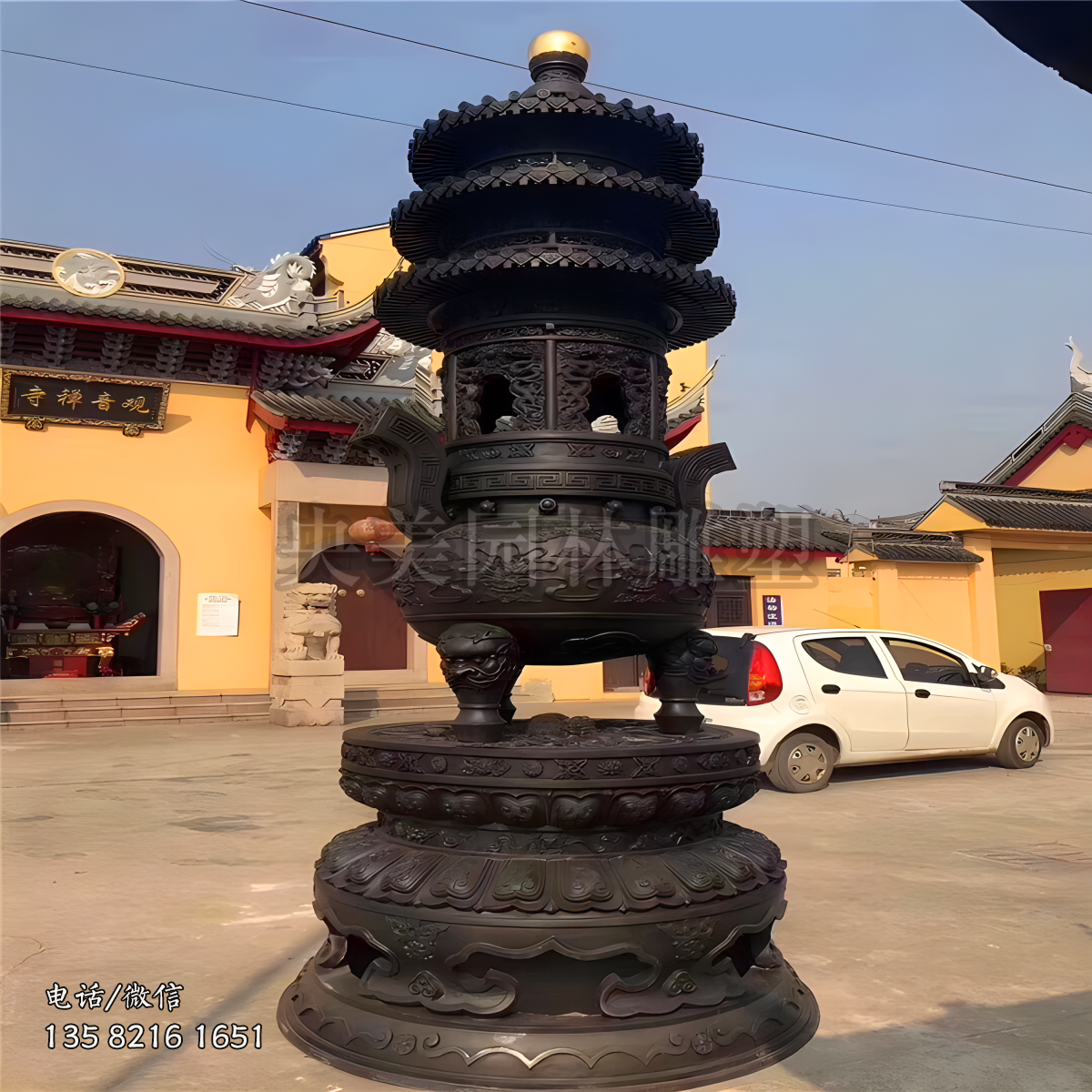 大型銅器香爐雕塑