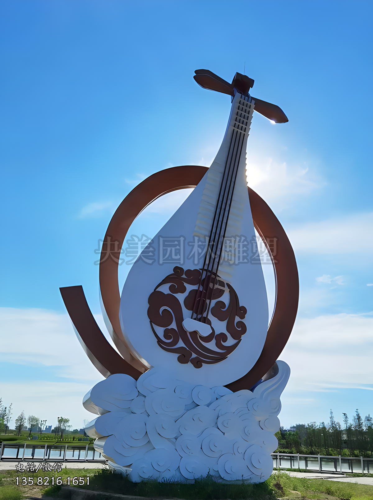 仿真琵琶不銹鋼景觀雕塑