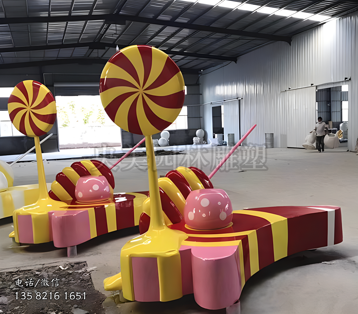 玻璃鋼商場(chǎng)美陳棒棒糖雕塑