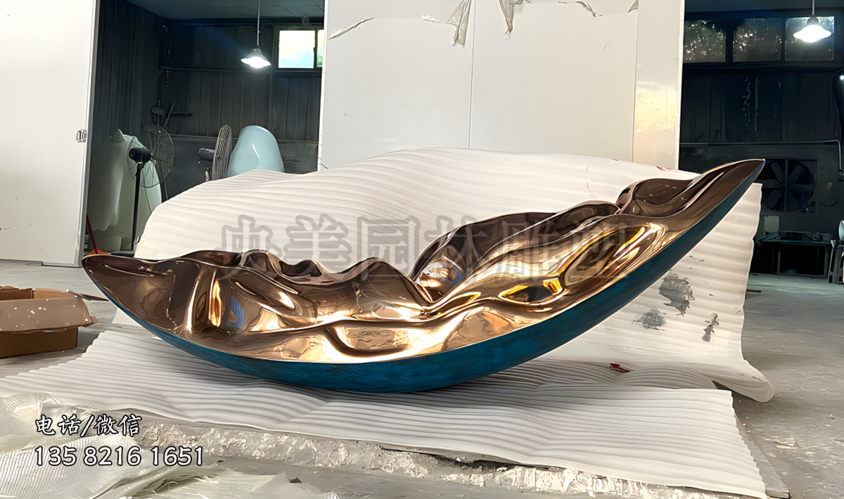 船型抽象不銹鋼雕塑擺件