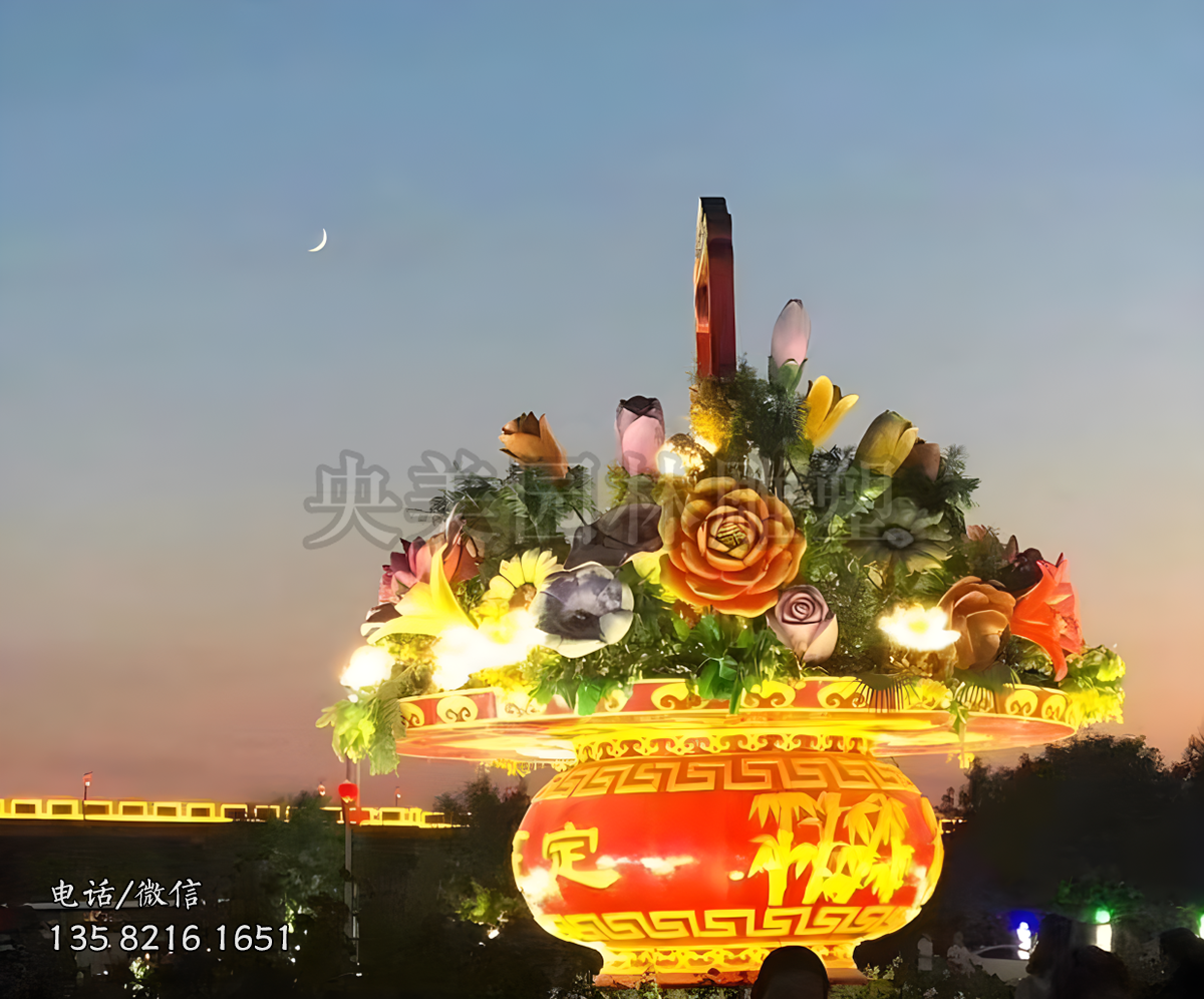 玻璃鋼大花籃夜光效果