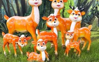 游樂園梅花鹿/長頸鹿雕塑